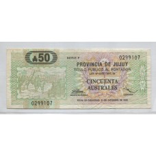 ARGENTINA EC. 016 BONO BILLETE DE EMERGENCIA JUJUY